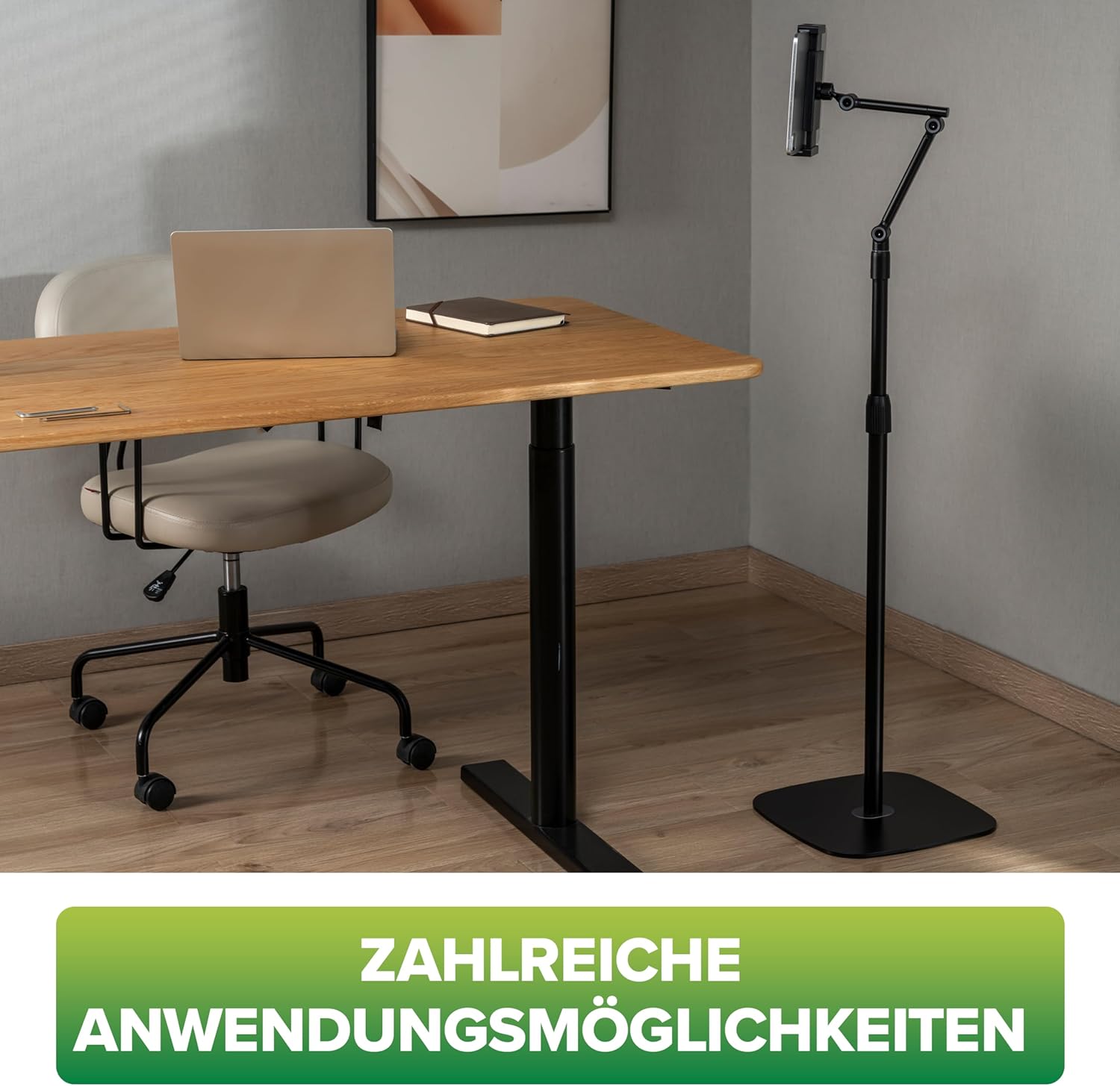 Inline Supporto Tablet Universale con Base in Metallo, Nero - immagine 5