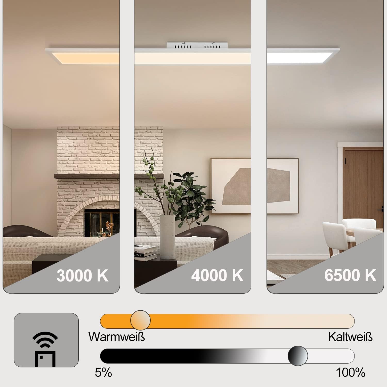 Plafonnier LED Panneau Dimmerabile 120x15cm 42W - immagine 3