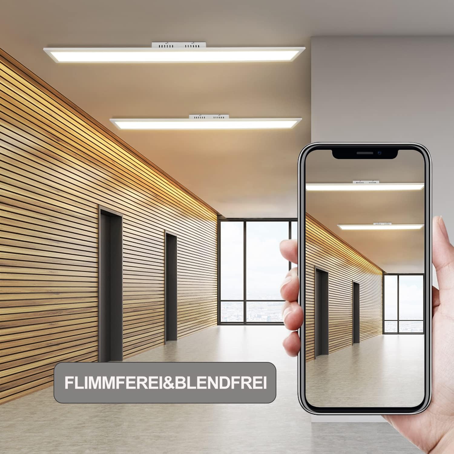 Plafonnier LED Panneau Dimmerabile 120x15cm 42W - immagine 5