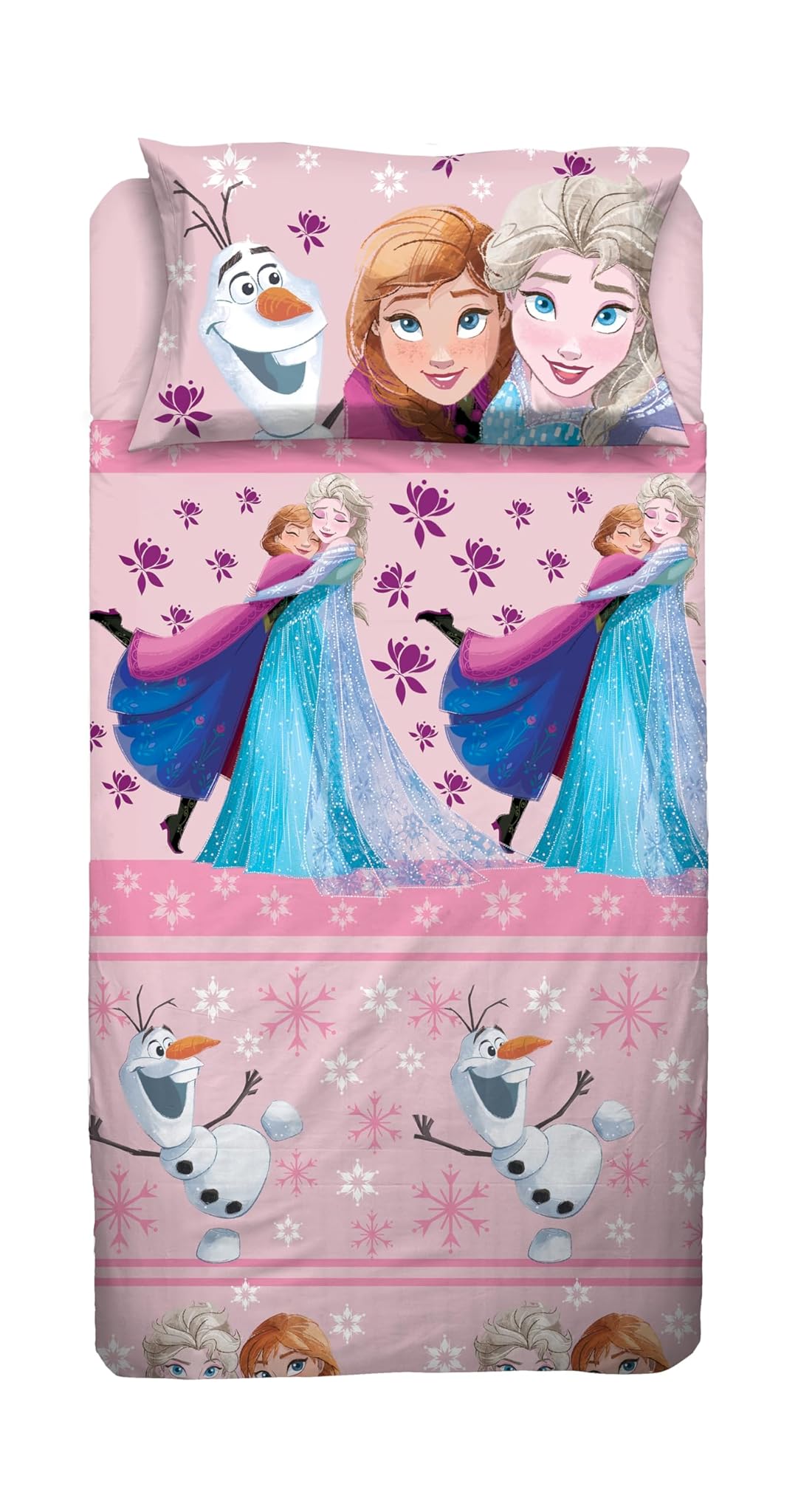 Frozen Set Lenzuolo Letto Singolo Disney, Rosa
