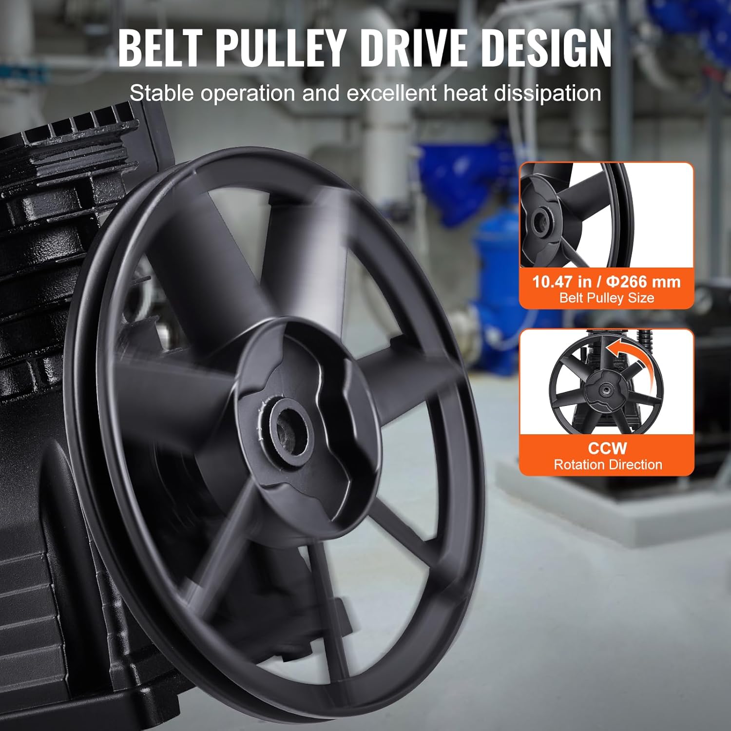 Vevor Testa Pompa Compressore d'Aria 3HP, 2 Cilindri - immagine 3