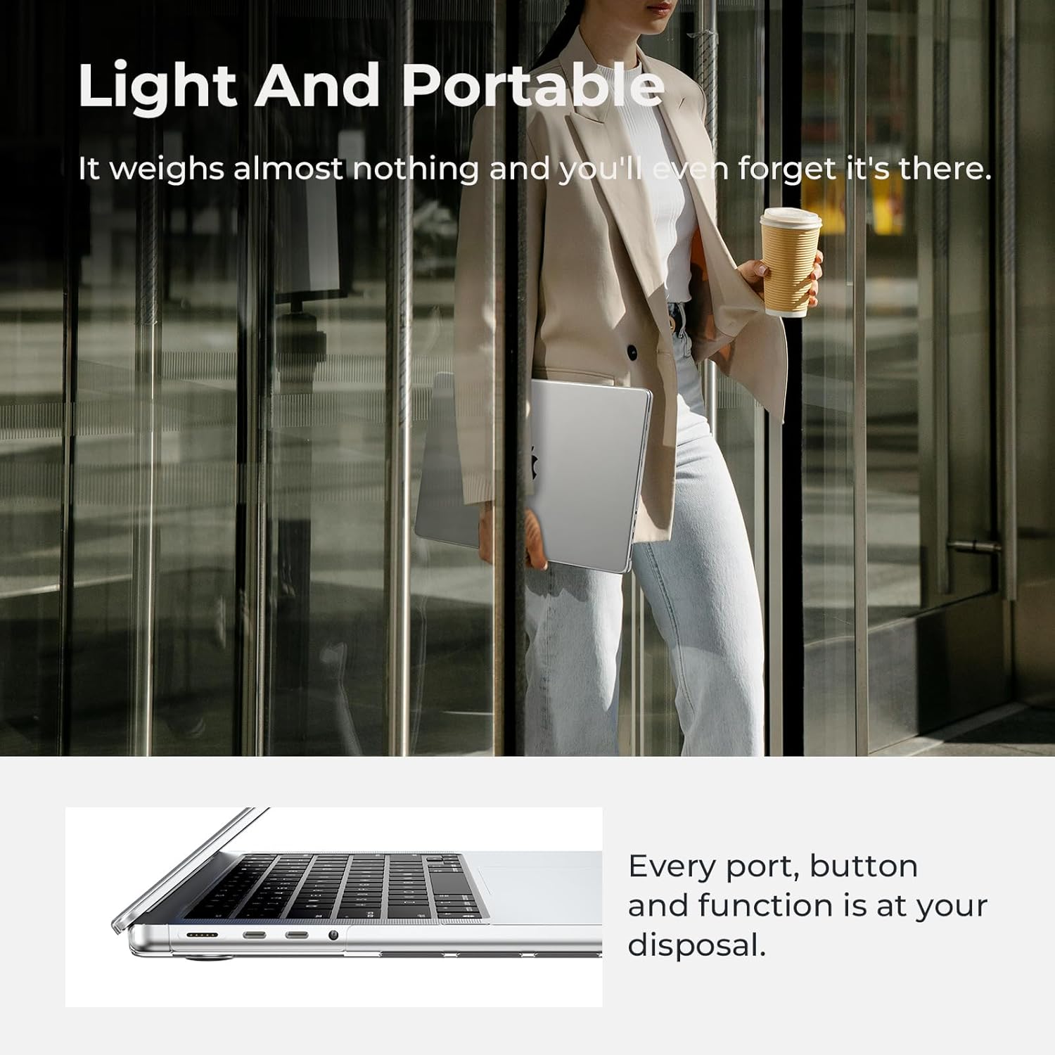 Eoocoo Cover per MacBook Pro 14 Pollici (2021-2024), Trasparente - immagine 3