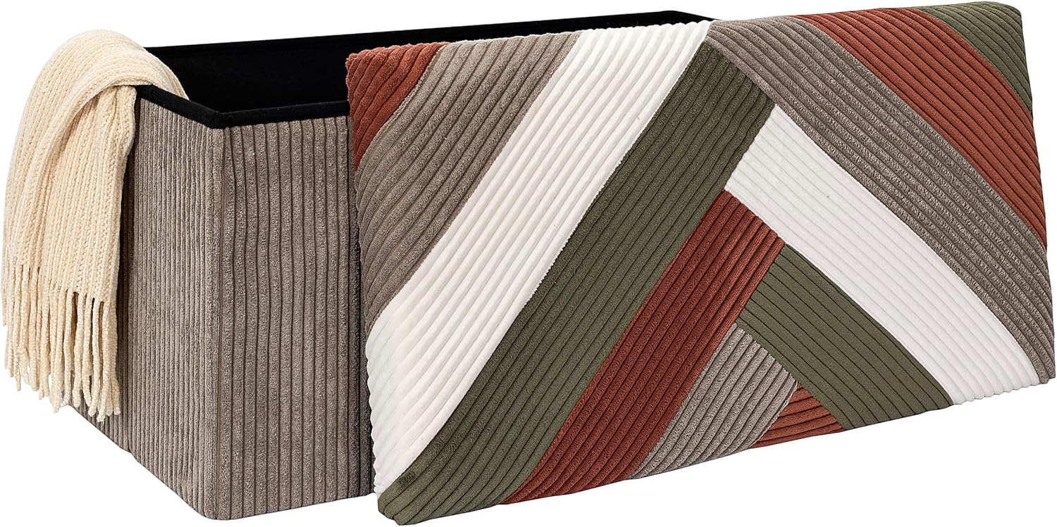 Home Deco Factory Panca Pieghevole Cotele Patchwork 76x38x38 cm - immagine 6