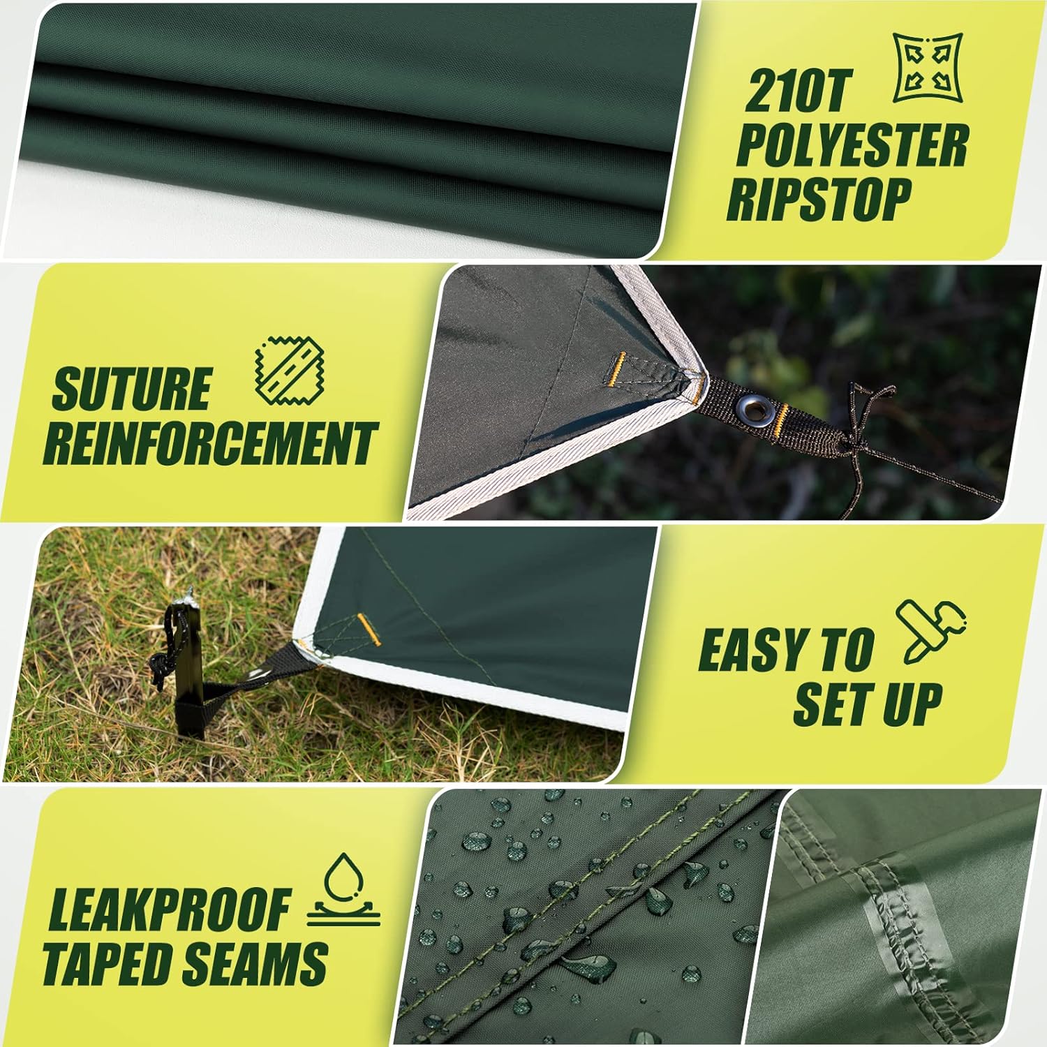 Bessport Impermeabile Tarp Campeggio 3x4M - immagine 3