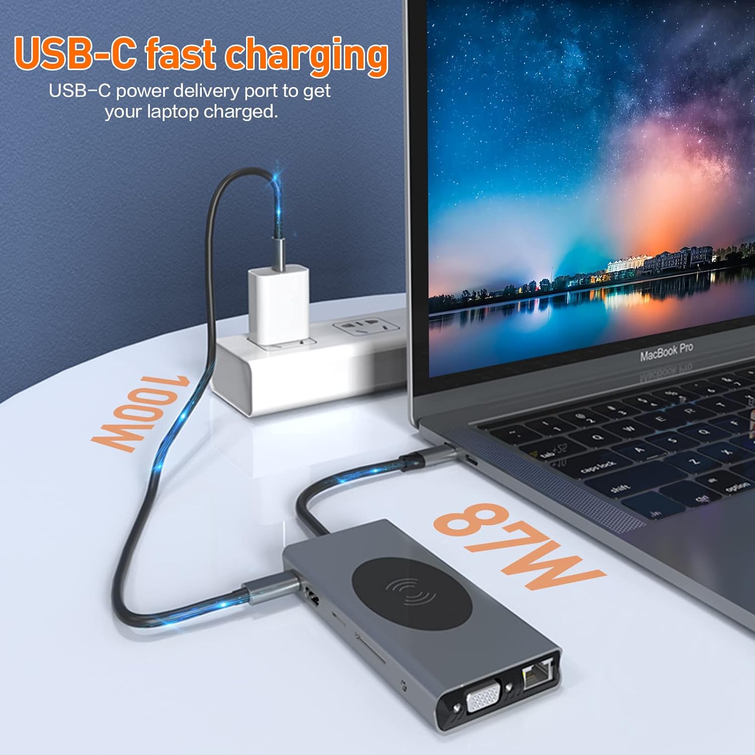HUB USB-C 13 in 1 con Ricarica Wireless e PD 100W - immagine 4