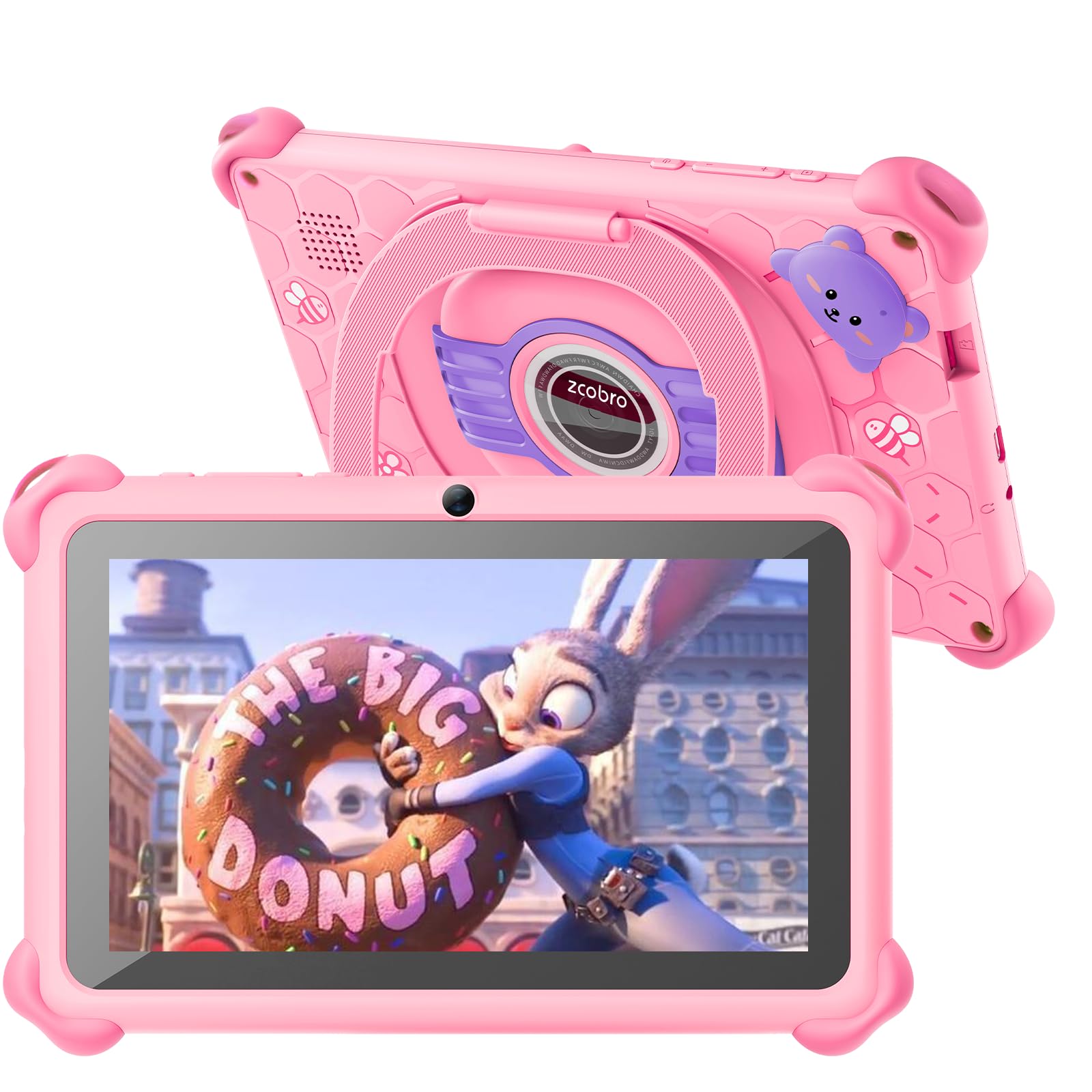 Tablet per Bambini con Custodia - Android Rosa