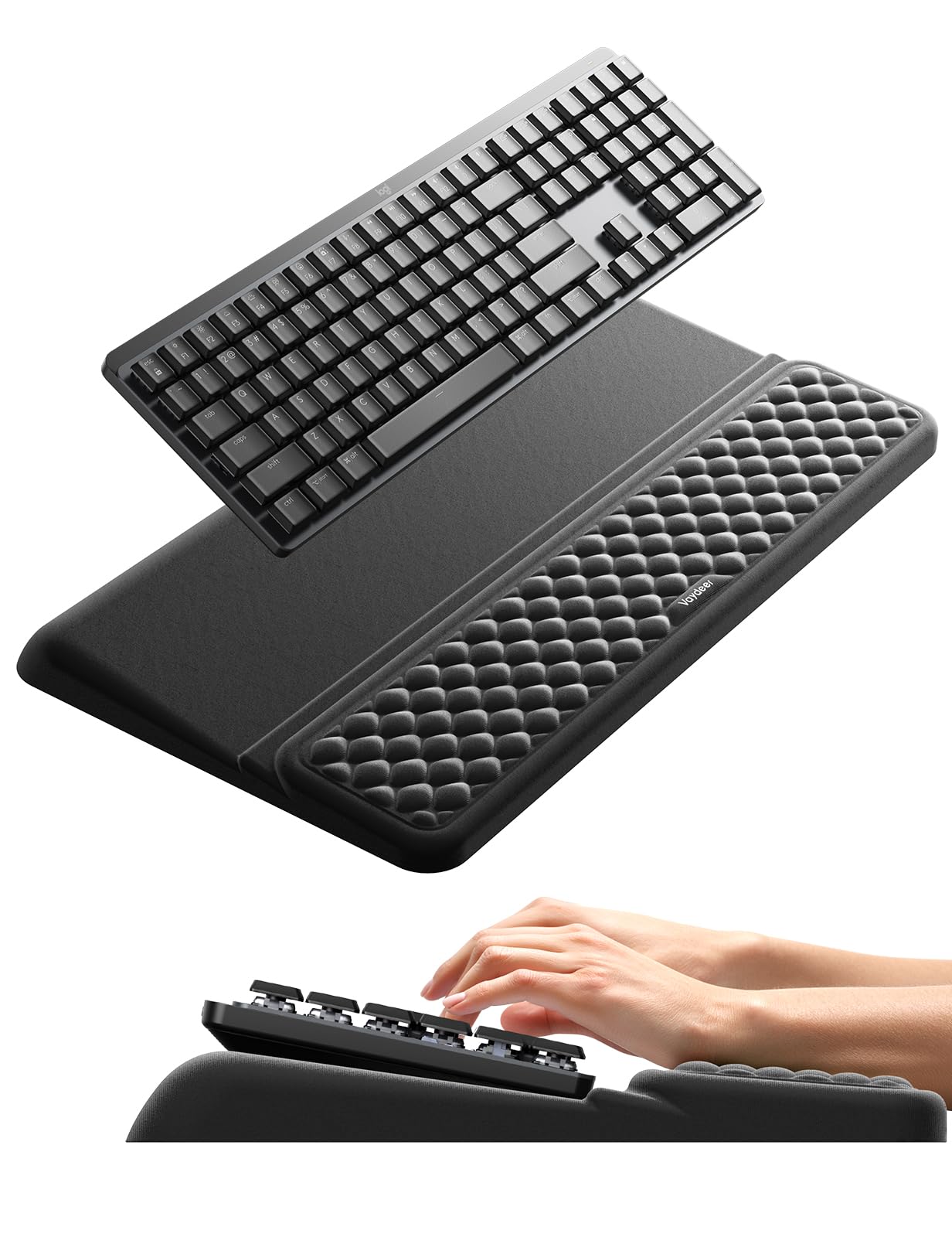 Vaydeer Supporto Polsi Ergonomico per Tastiera, Nero