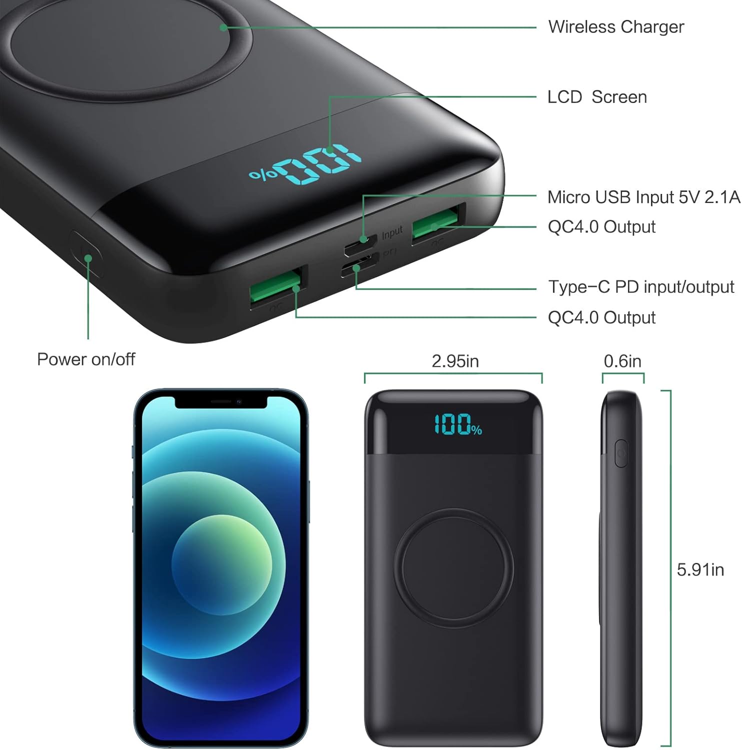 Iposible Power Bank Wireless 26800 mAh 25W PD3.0 - immagine 6