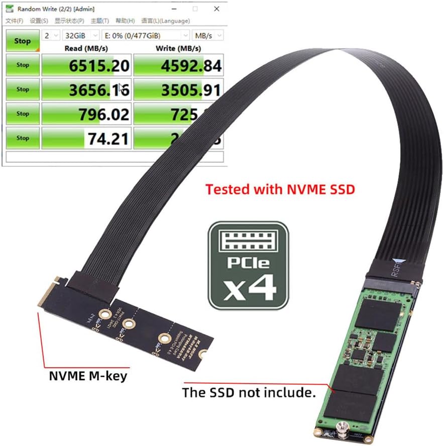 xiwai NGFF M-Key NVME SSD Extender Card con PCI-E 4.0 Cavo di prolunga ...