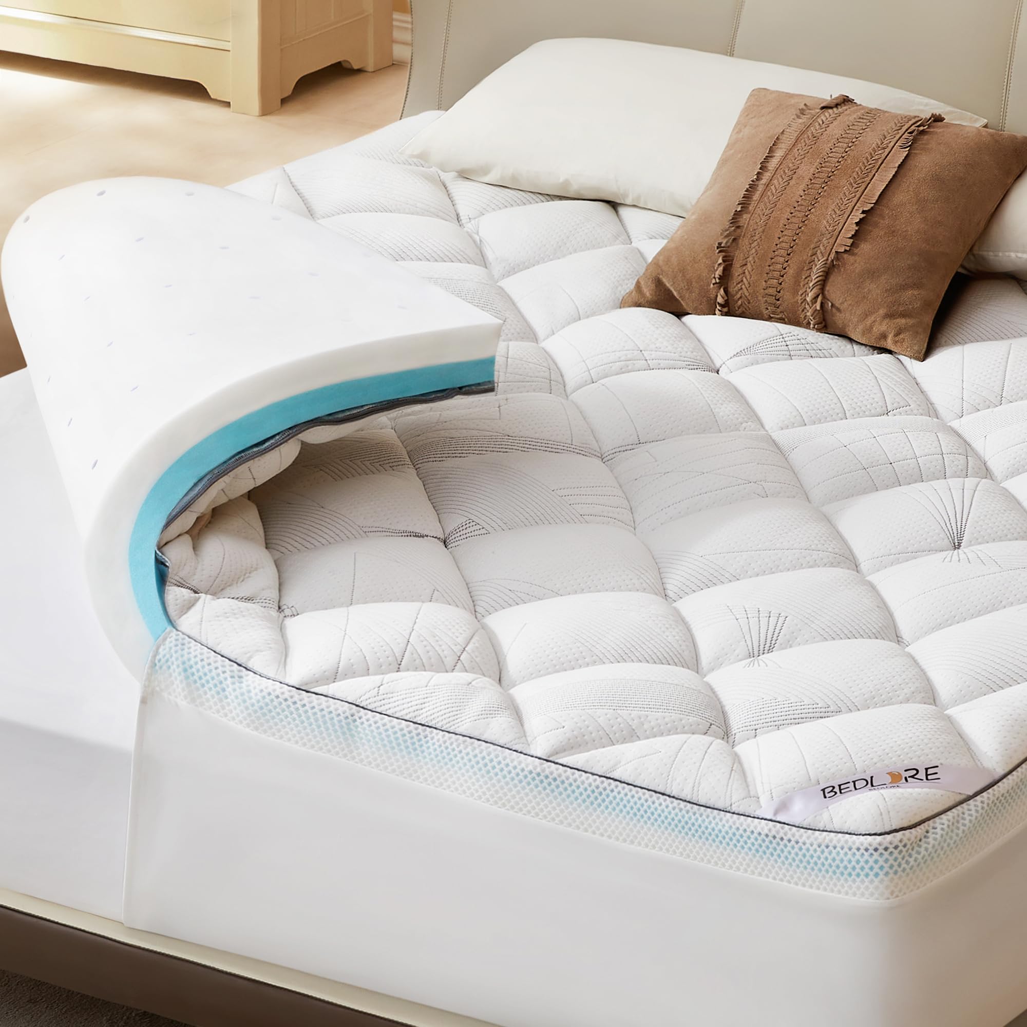 Coprimaterasso king size, bianco