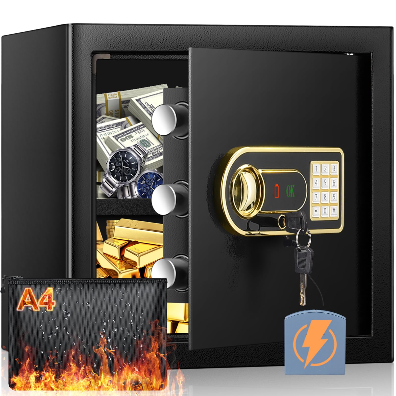 Safe Cassaforte Ignifuga 45L con Portadocumenti