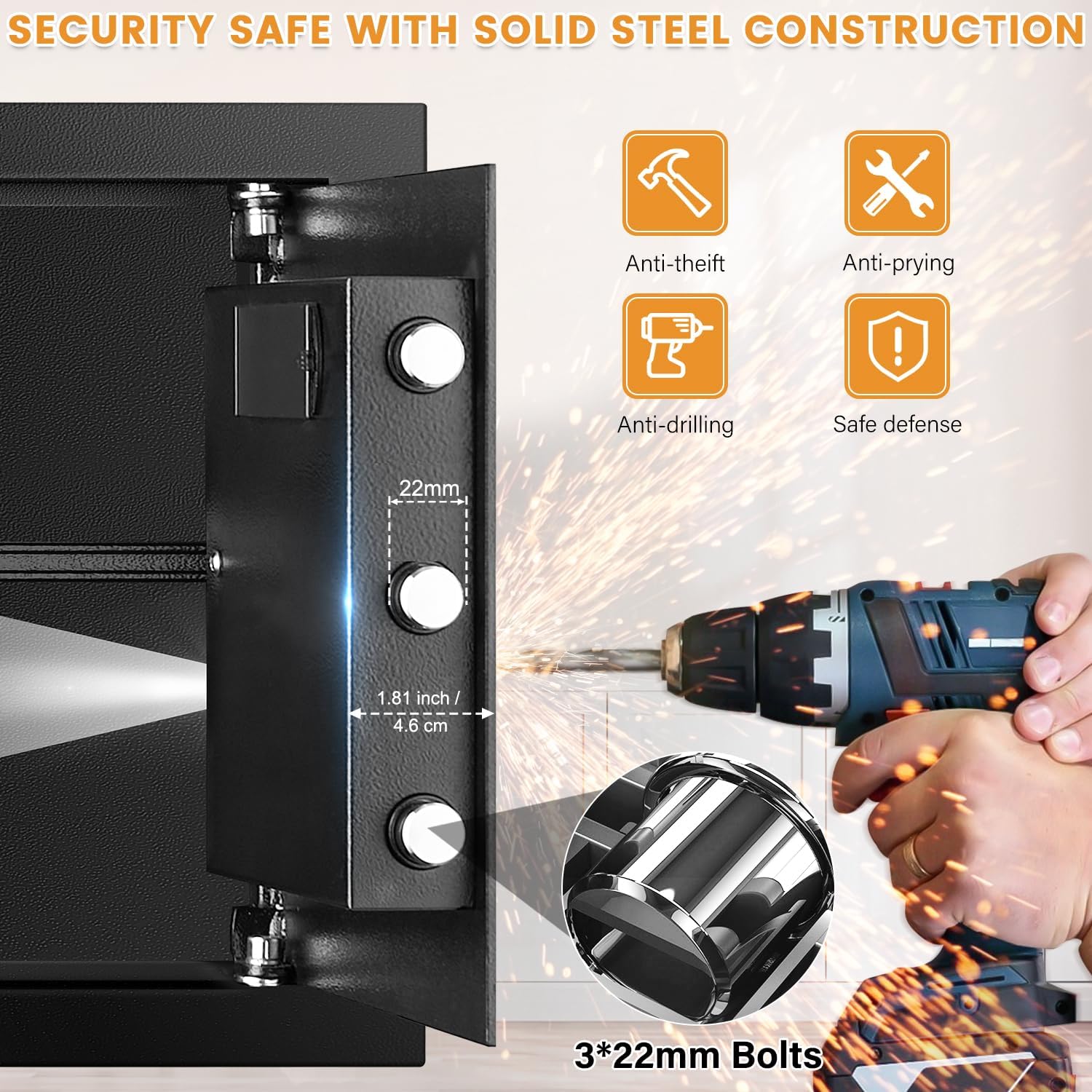 Safe Cassaforte Ignifuga 45L con Portadocumenti - immagine 7