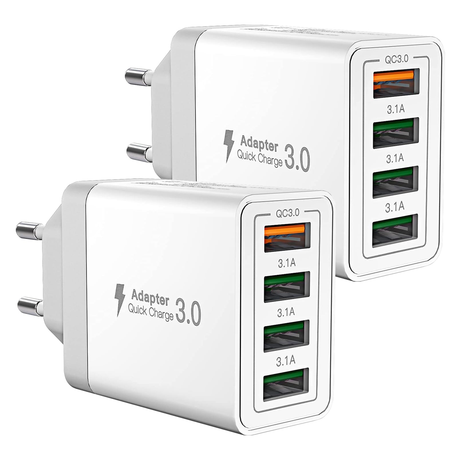 Caricatore USB Multiplo 40W QC3.0 [2 Pezzi]