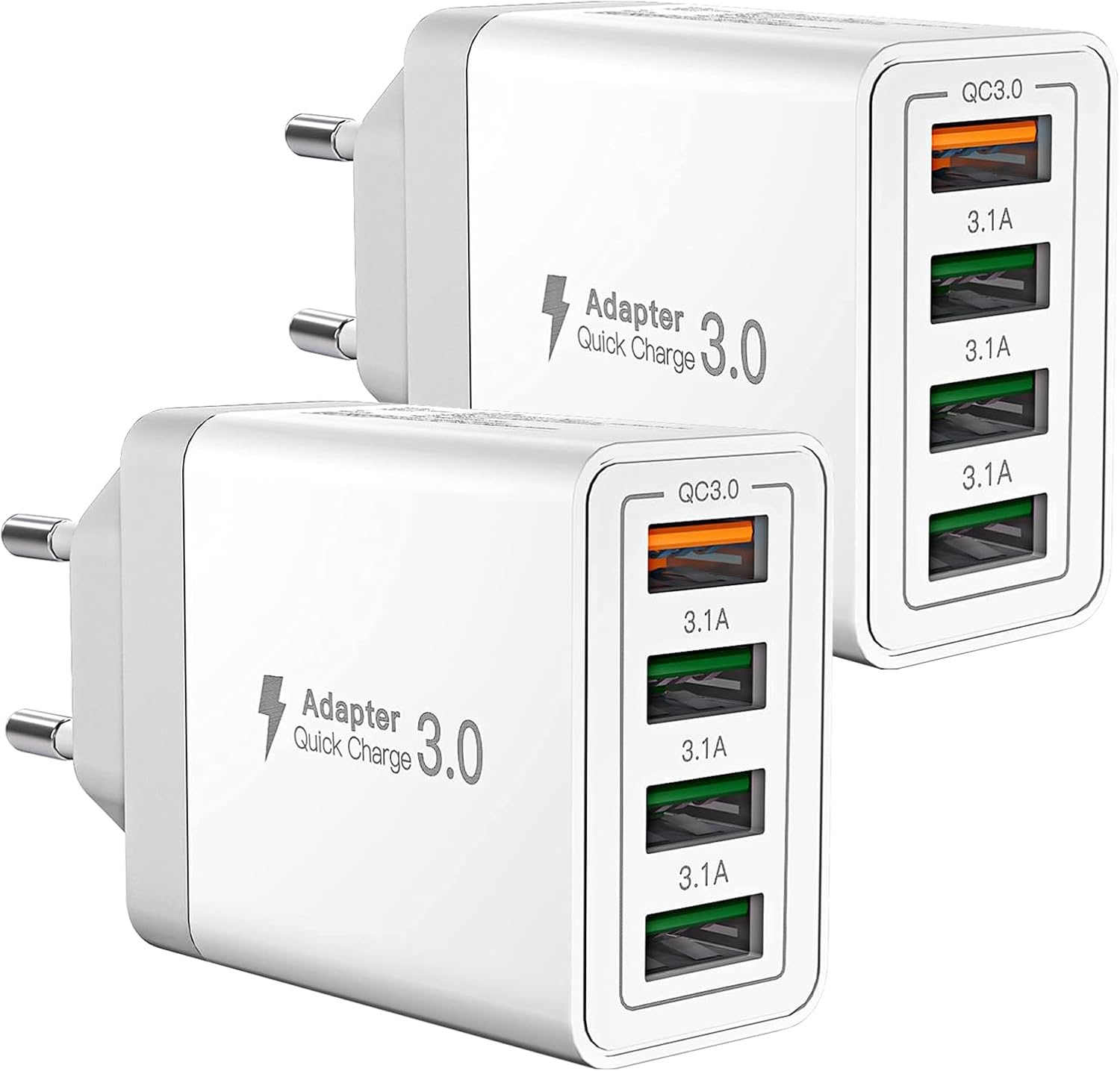 Caricatore USB Multiplo 40W QC3.0 [2 Pezzi] - immagine 1