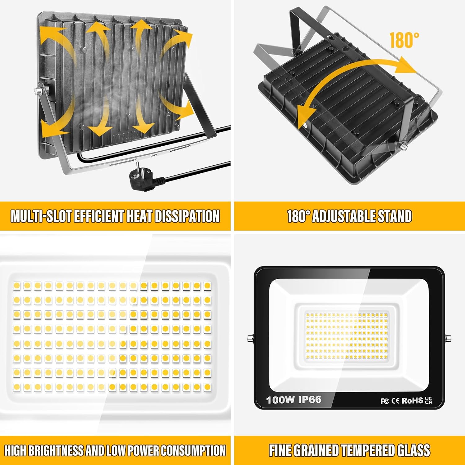 RIGIDON Faretto LED da Esterno con Spina 2x 100W - immagine 3