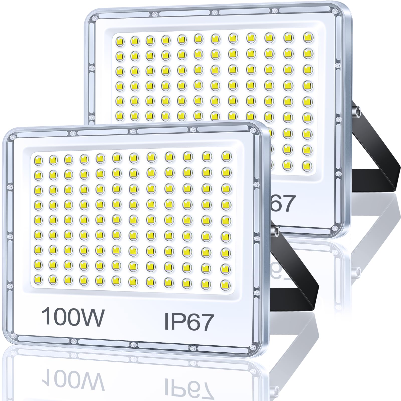 Tasinuo Faretto LED da Esterno 100W 2 Pezzi