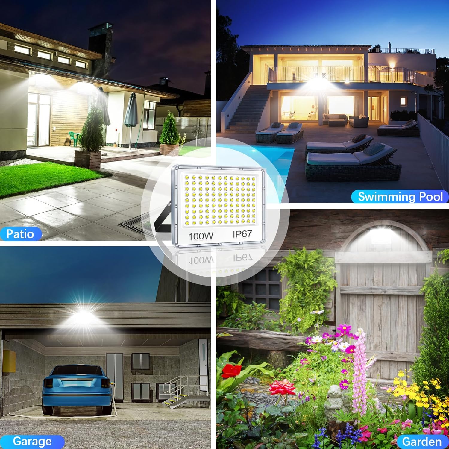 Tasinuo Faretto LED da Esterno 100W 2 Pezzi - immagine 7