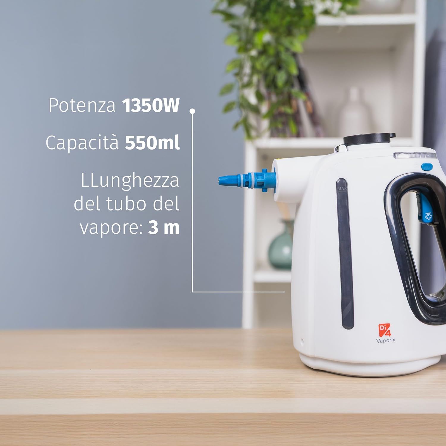 Di4 Vaporix Pulitore a Vapore Manuale 1350W - immagine 2