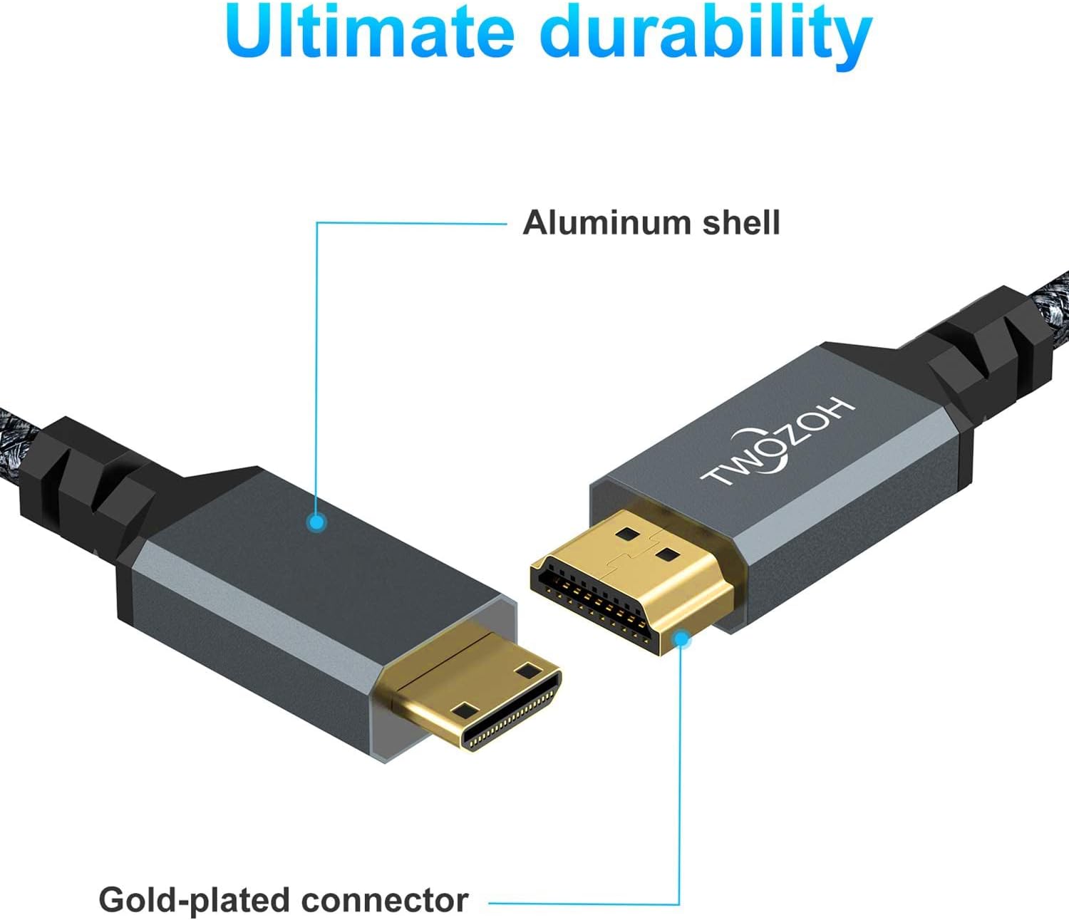 Twozoh Cavo Mini HDMI a HDMI 2M - immagine 3