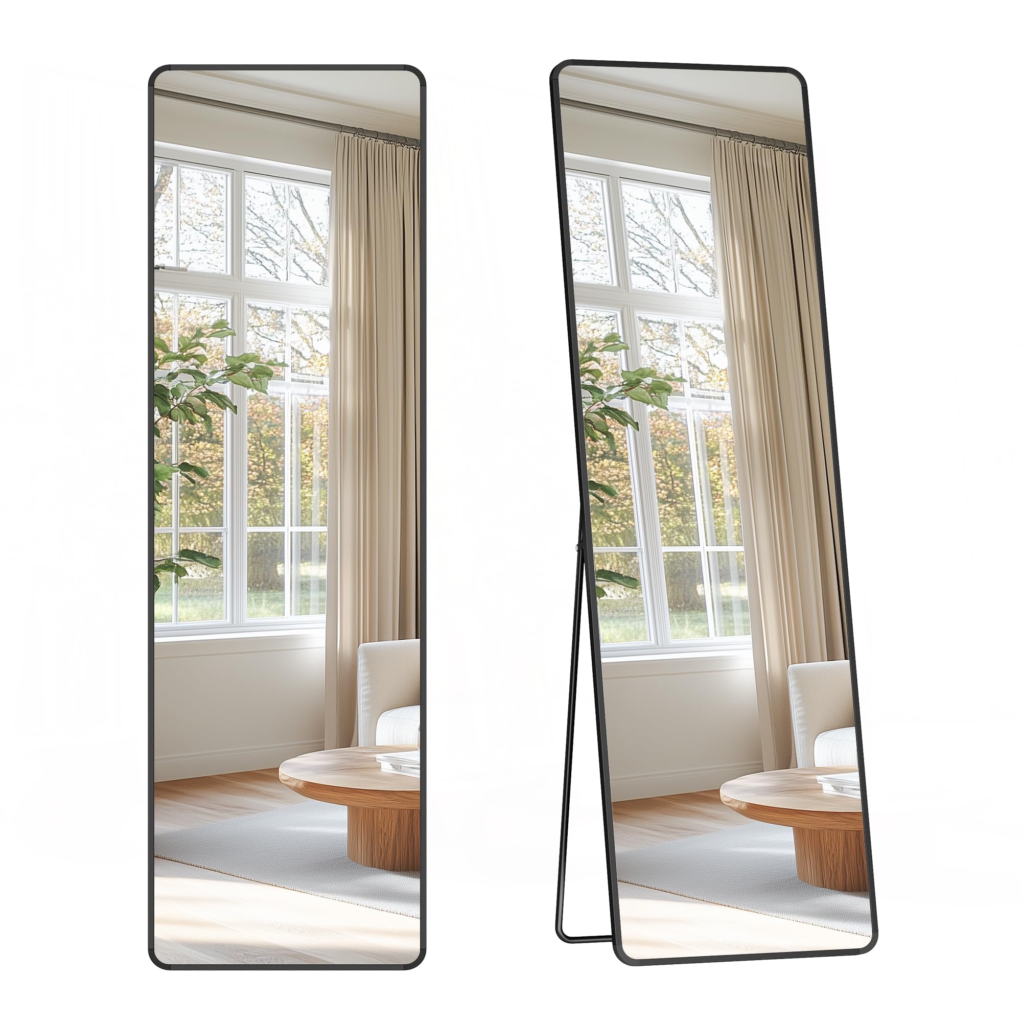 Songmics Specchio a Figura Intera 150x40 cm, Nero