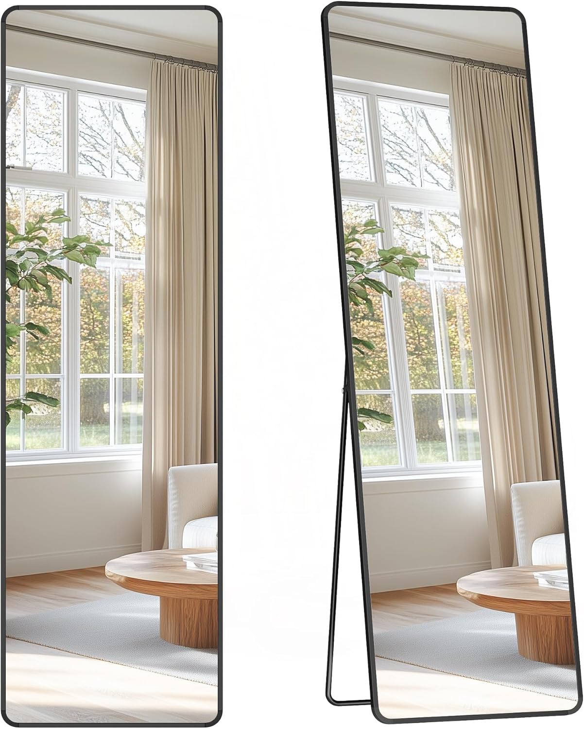 Songmics Specchio a Figura Intera 150x40 cm, Nero - immagine 1