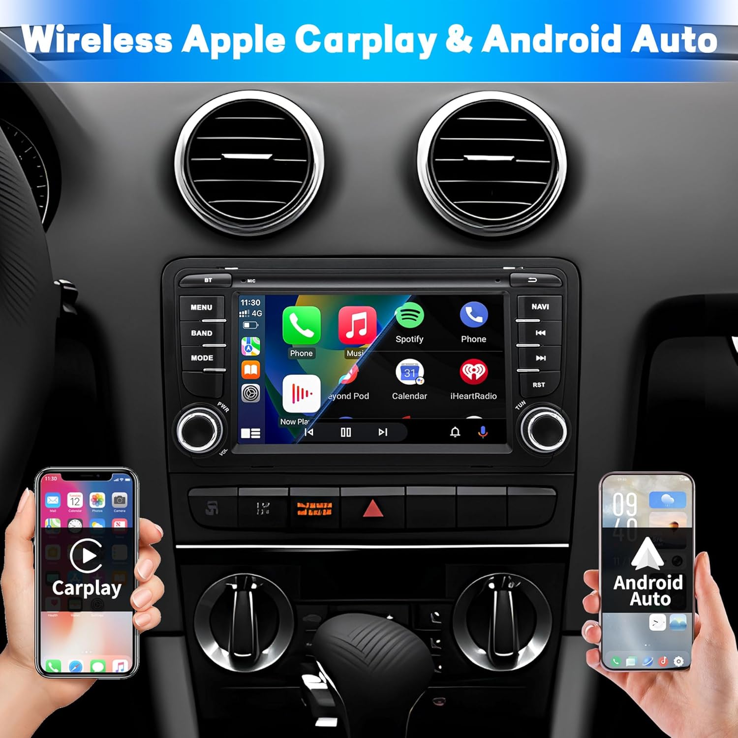 Autoradio Android 12 per Audi A3 S3 8P 2003-2012 - immagine 2