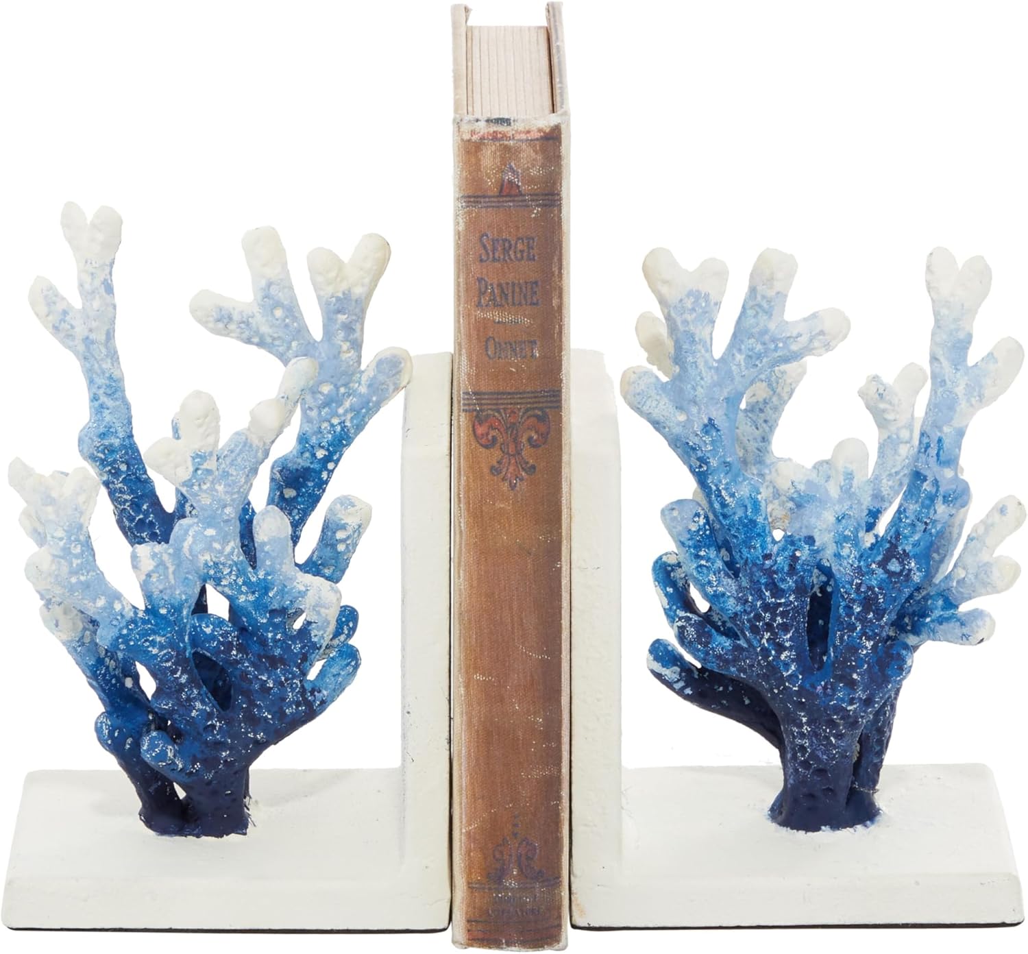 Deco 79 Fermalibri in metallo color corallo sfumato, Set 2 - immagine 1