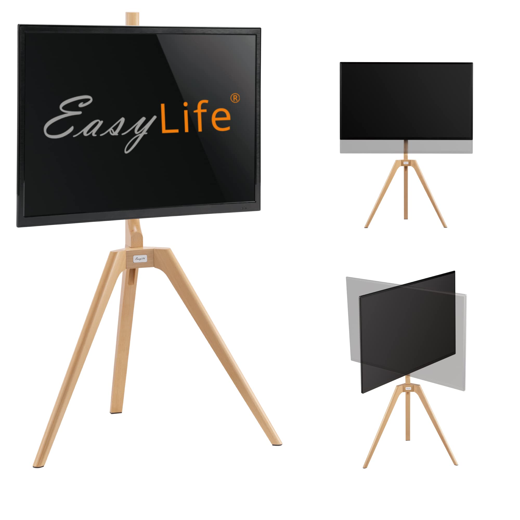 Easylife Treppiede per TV in Legno Tripod