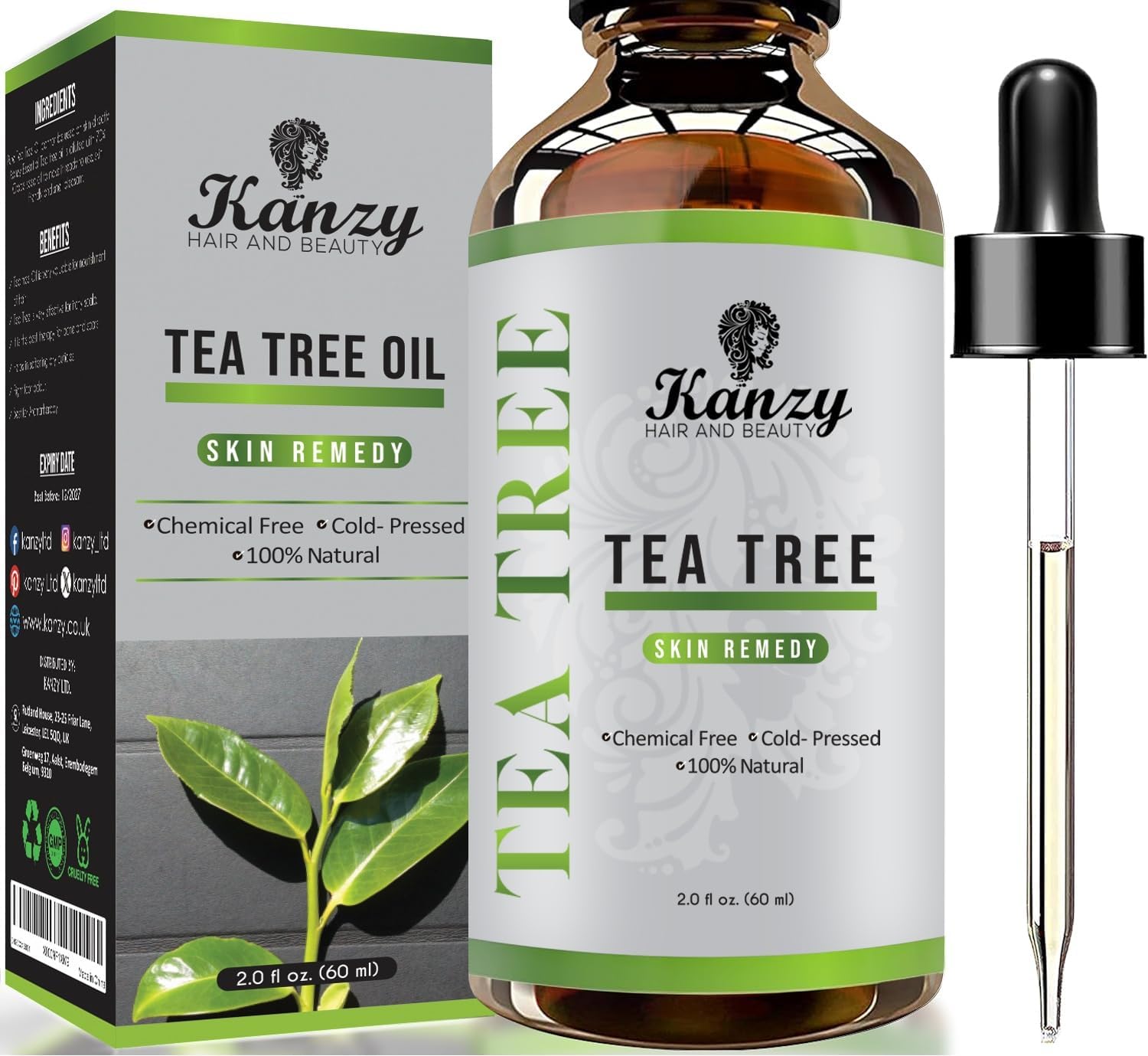 Kanzy Tea Tree Oil 60ml - Olio Essenziale Biologico - immagine 1
