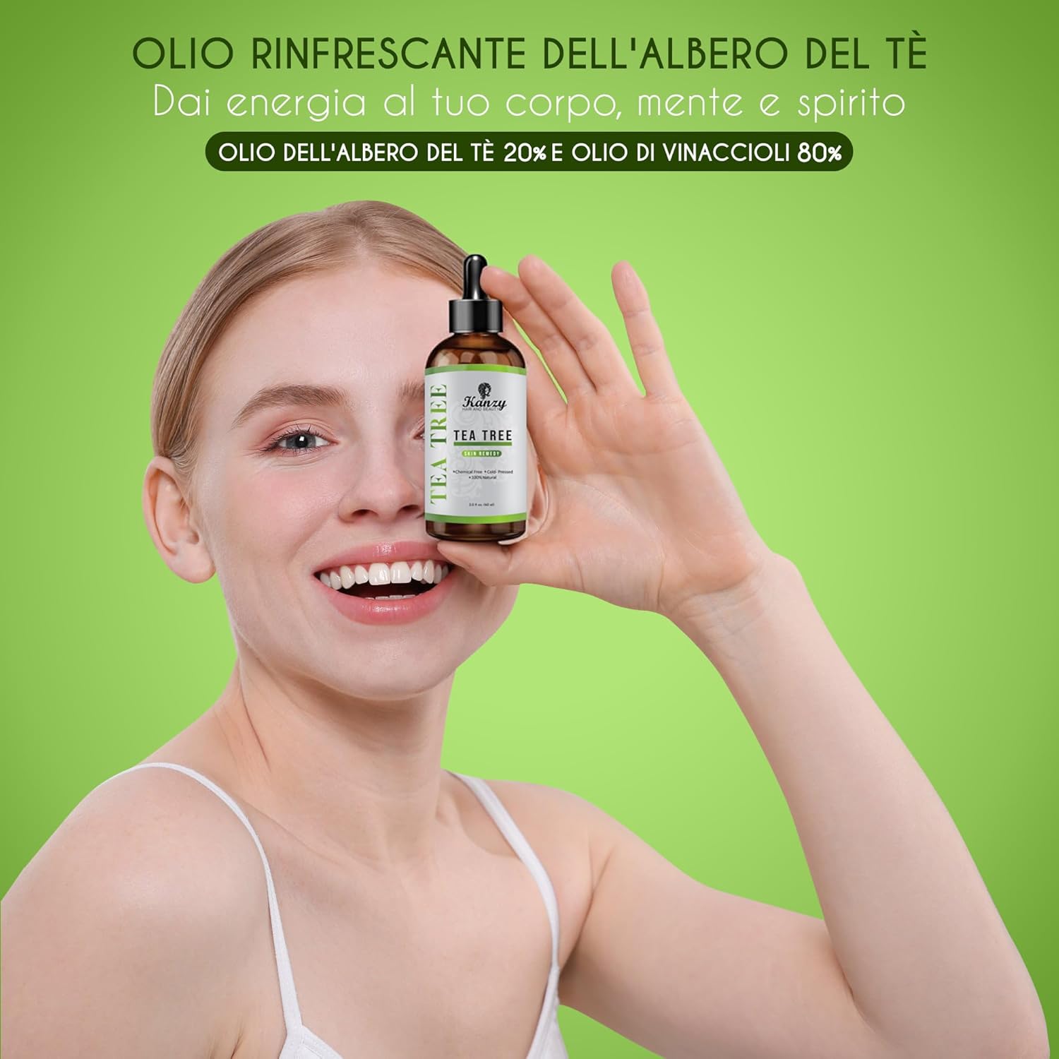 Kanzy Tea Tree Oil 60ml - Olio Essenziale Biologico - immagine 3