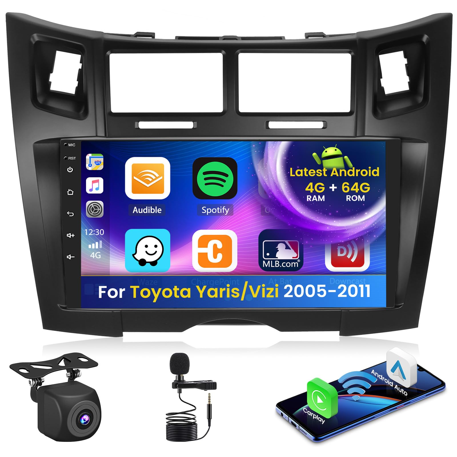 Inefala Autoradio 4+64G per Toyota Yaris/Vizi 2005-2011