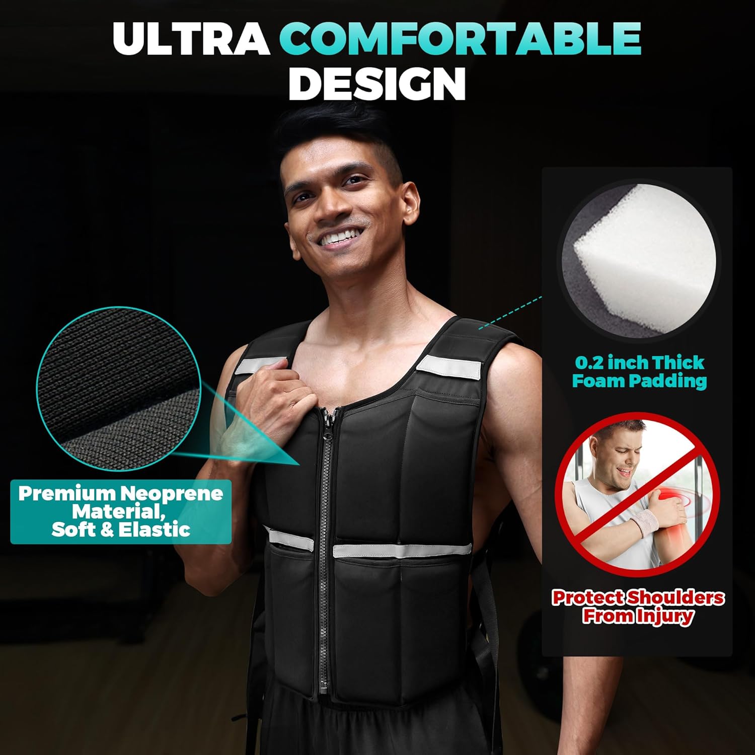 Onetwofit Gilet Ponderato Uomo Regolabile 20kg - immagine 4