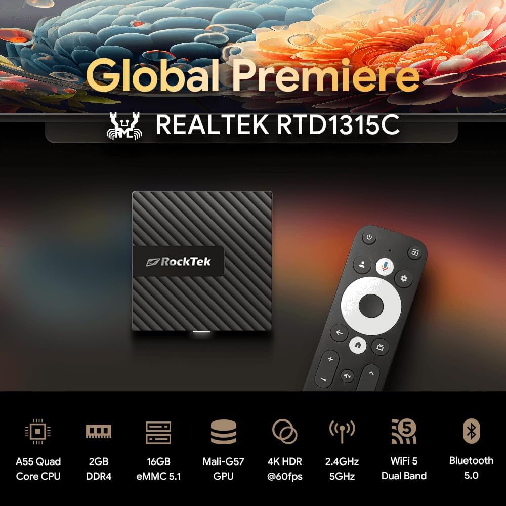RockTek GB1 Android TV Box 2GB RAM 16GB eMMC - immagine 3
