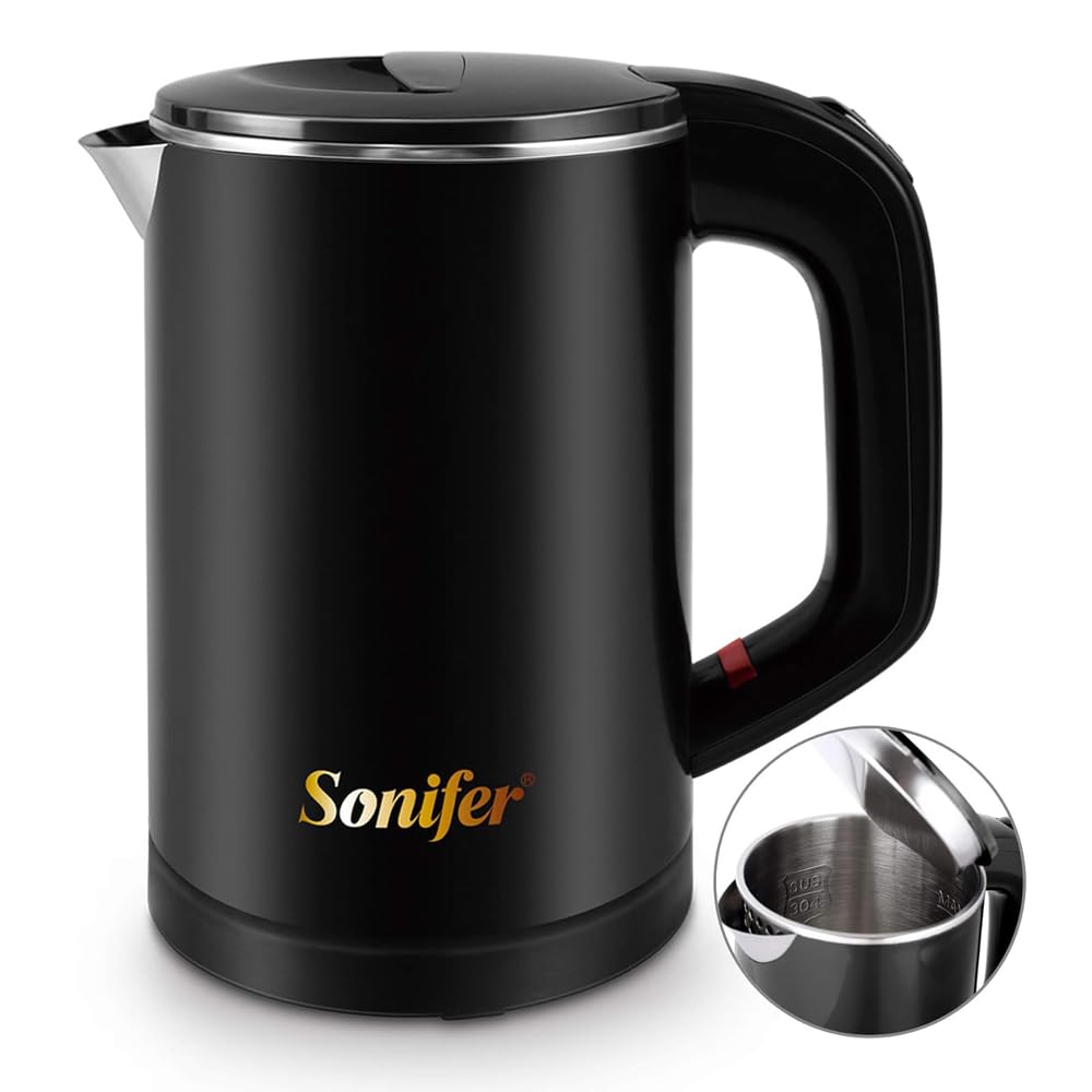 Bollitore da Viaggio 0,6l in Acciaio Inox, Nero