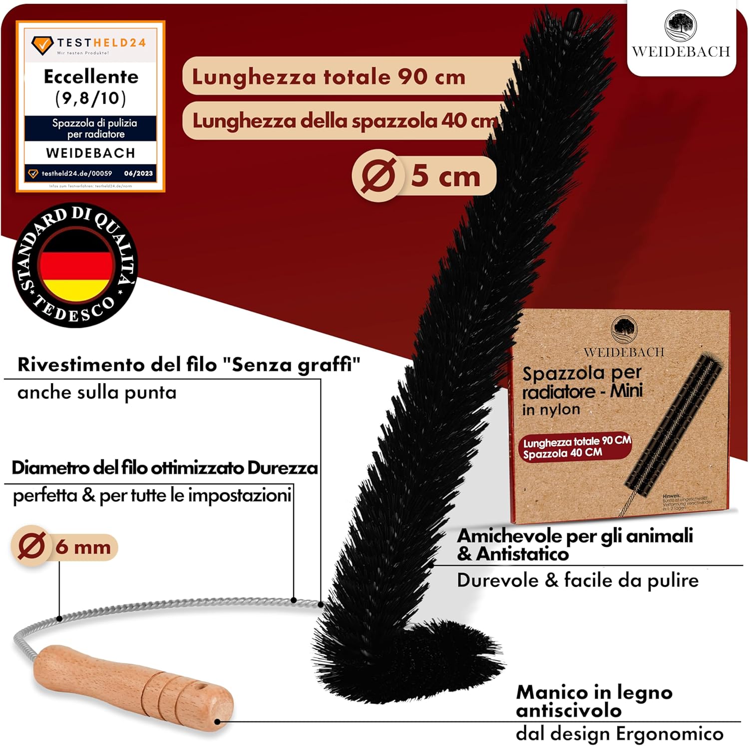 Spazzola Termosifoni Lunga 90cm in Nylon - immagine 5