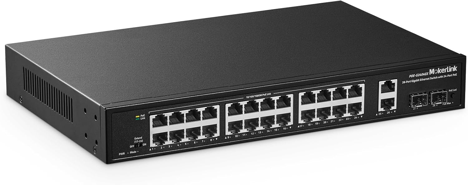 Mokerlink Switch 28 Porte Gigabit PoE+ 300W - immagine 1