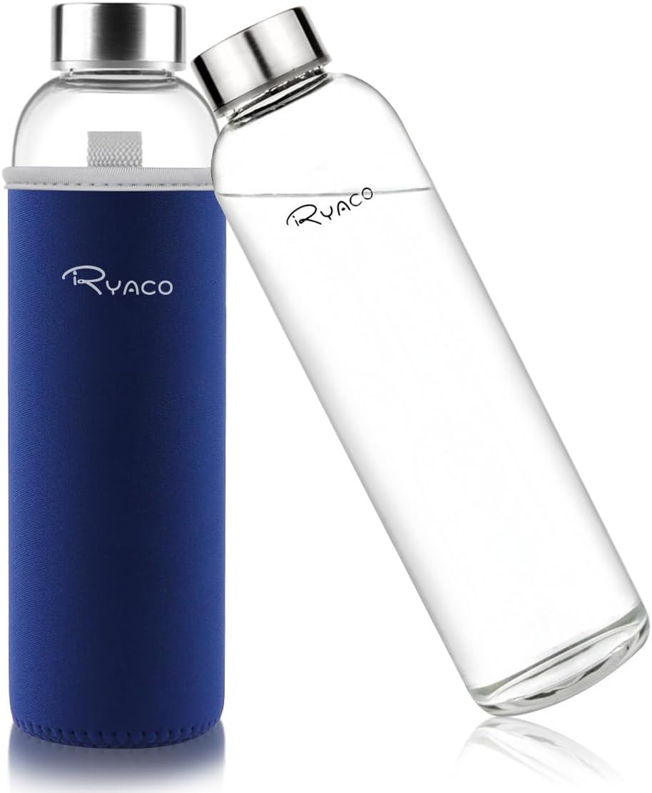 Ryaco Bottiglia d'Acqua in Vetro Trasparente 1000ml - immagine 1