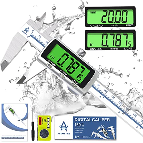 Acemeter Calibro Digitale 150mm/6" in Acciaio Inox