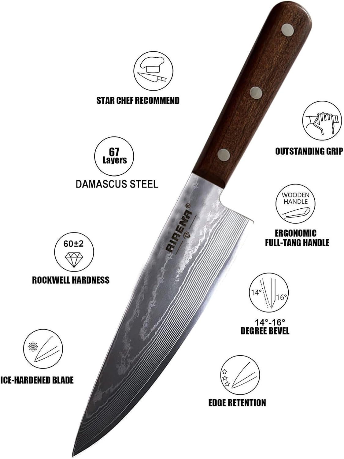 Coltello di Damasco Professionale 20cm - immagine 2