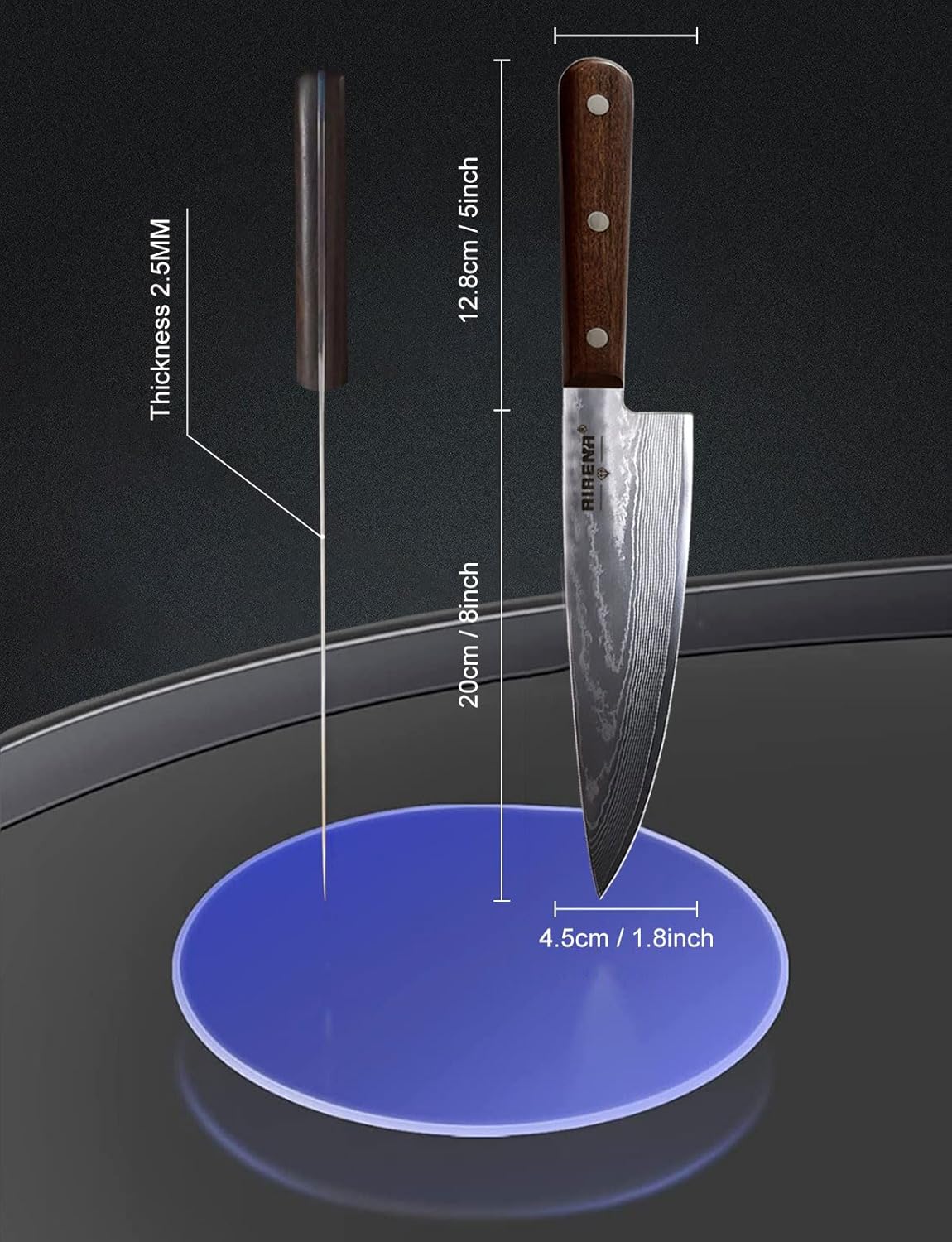 Coltello di Damasco Professionale 20cm - immagine 8