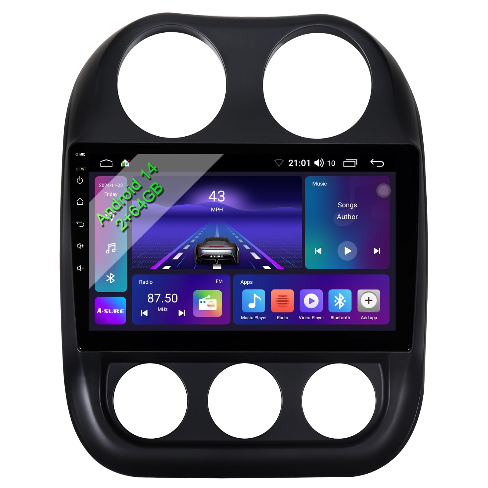 Acavica Autoradio 2+64GB per Jeep Compass (2010-2016)