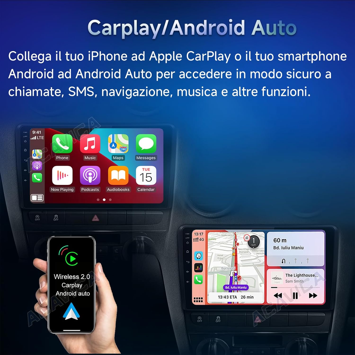 Acavica Autoradio 2+64GB per Jeep Compass (2010-2016) - immagine 6