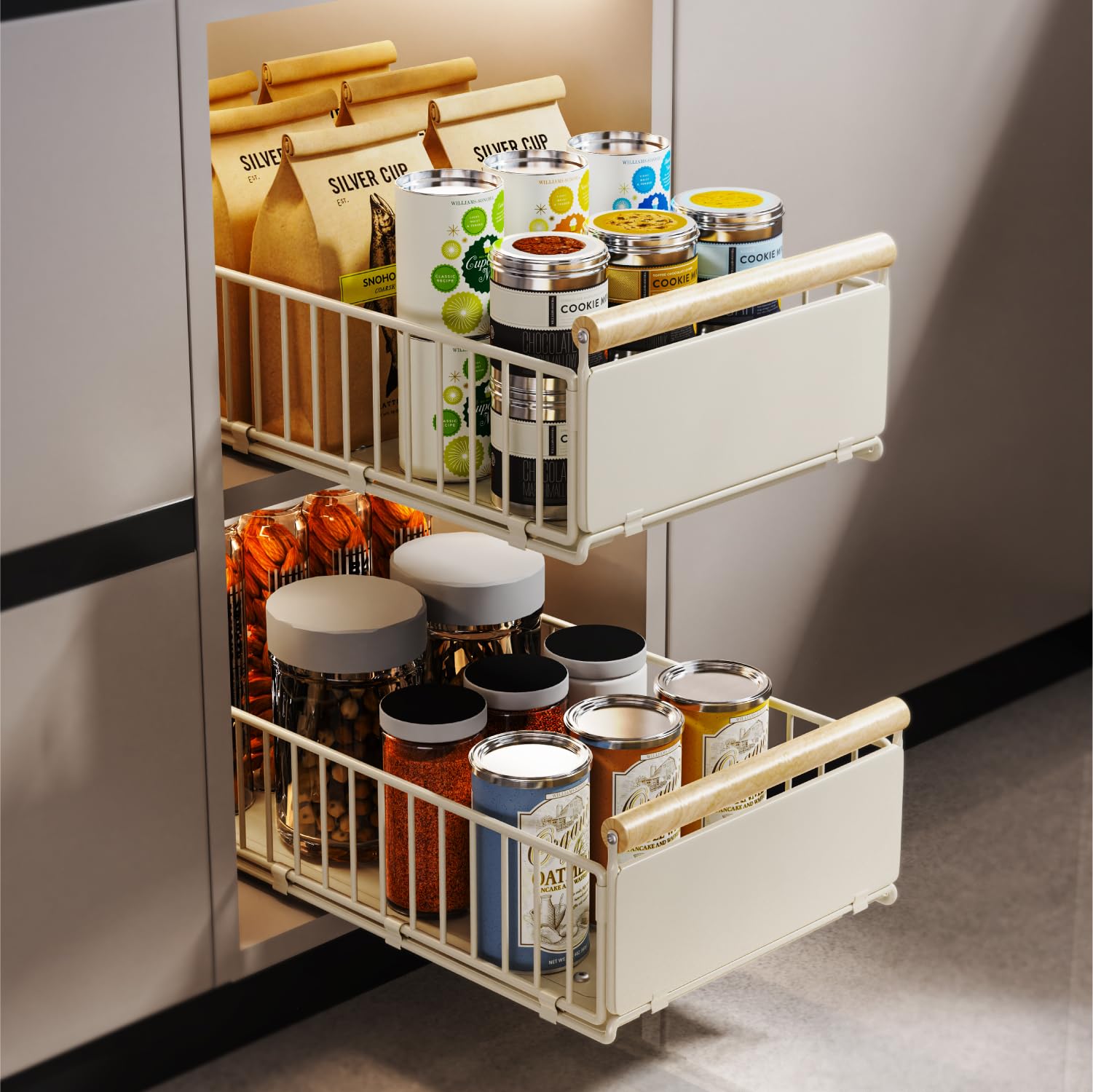 2 Cassetti Estraibili 53x30x16 cm per Armadi