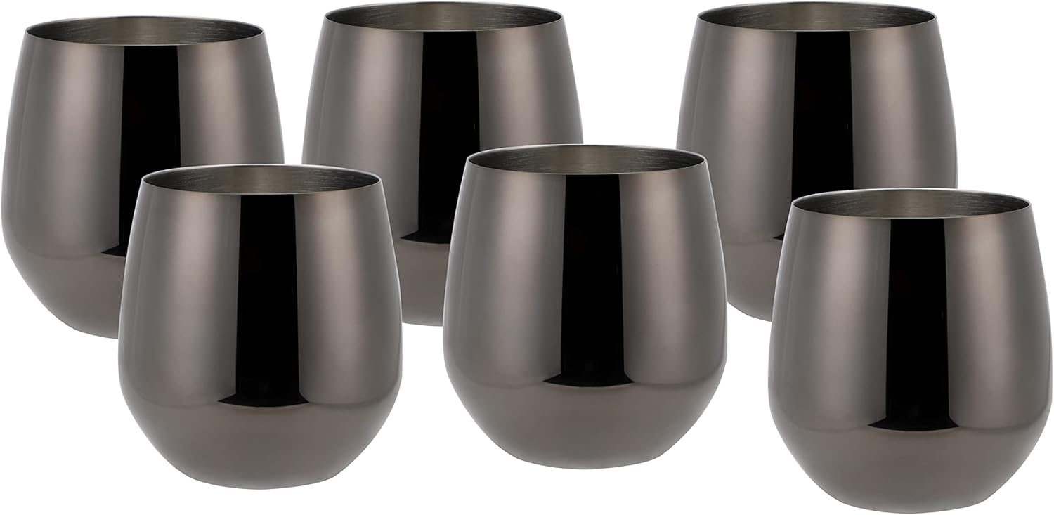 Echtwerk Set 6 Bicchieri Vino e Acqua Acciaio Inox 500ml