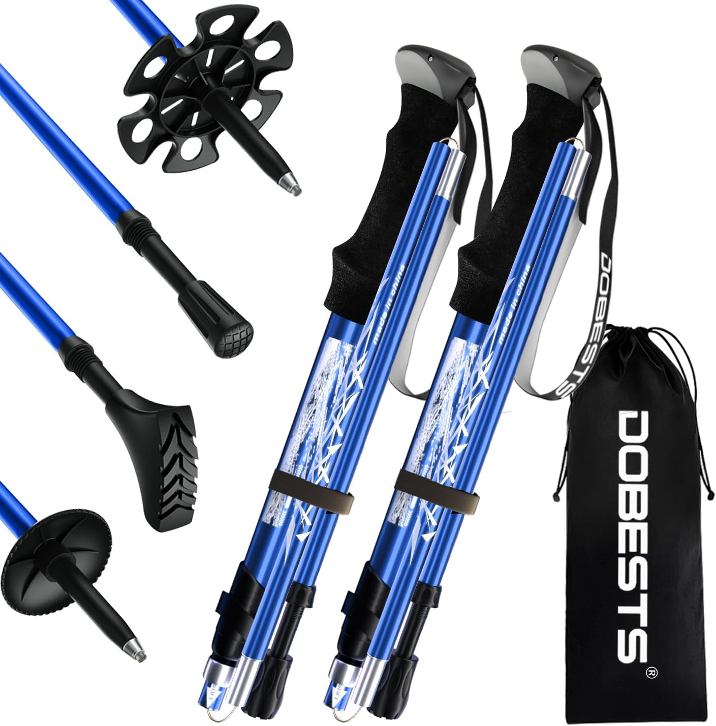 Dobests Bastoni da Trekking Pieghevoli Alluminio/Carbonio - immagine 1