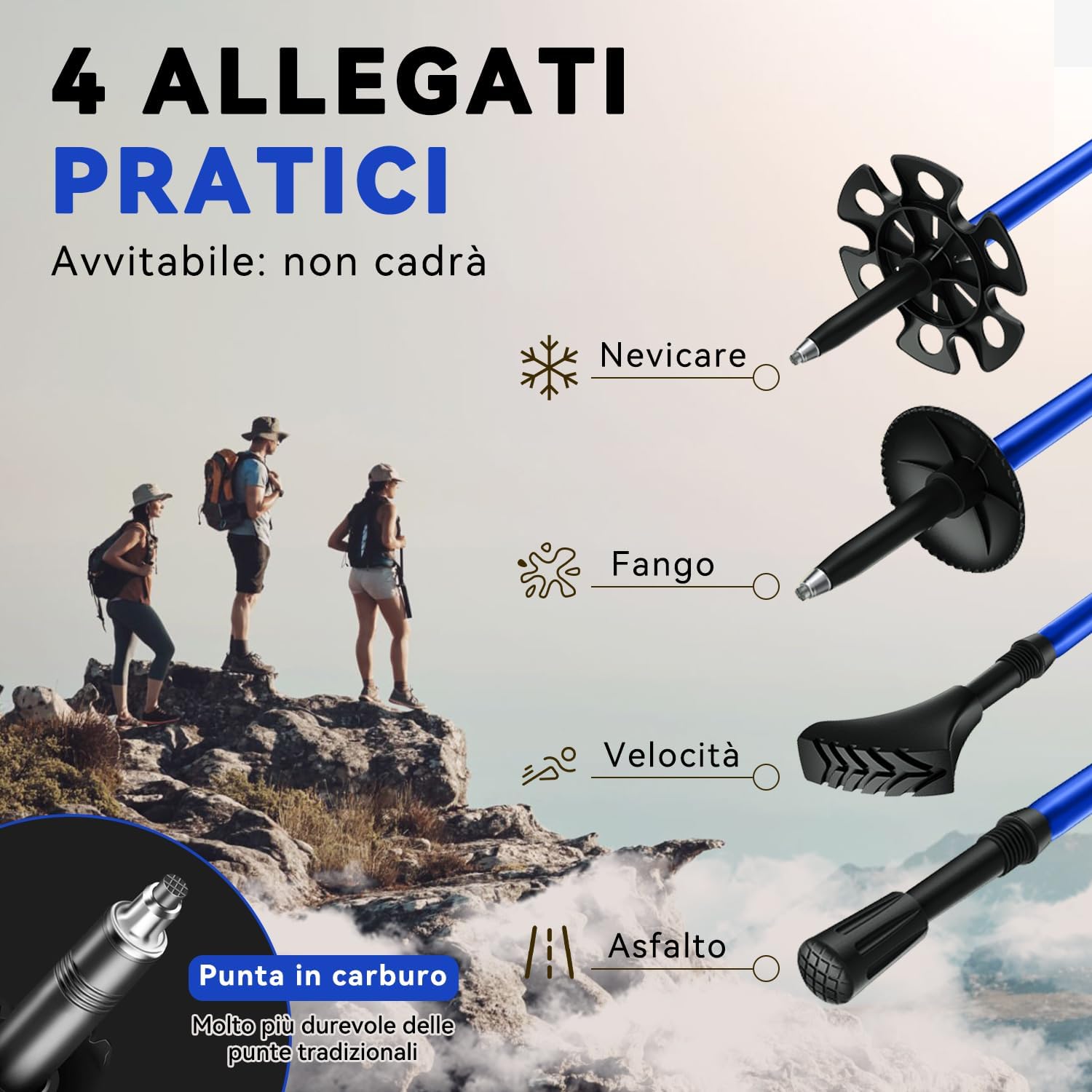 Dobests Bastoni da Trekking Pieghevoli Alluminio/Carbonio - immagine 4