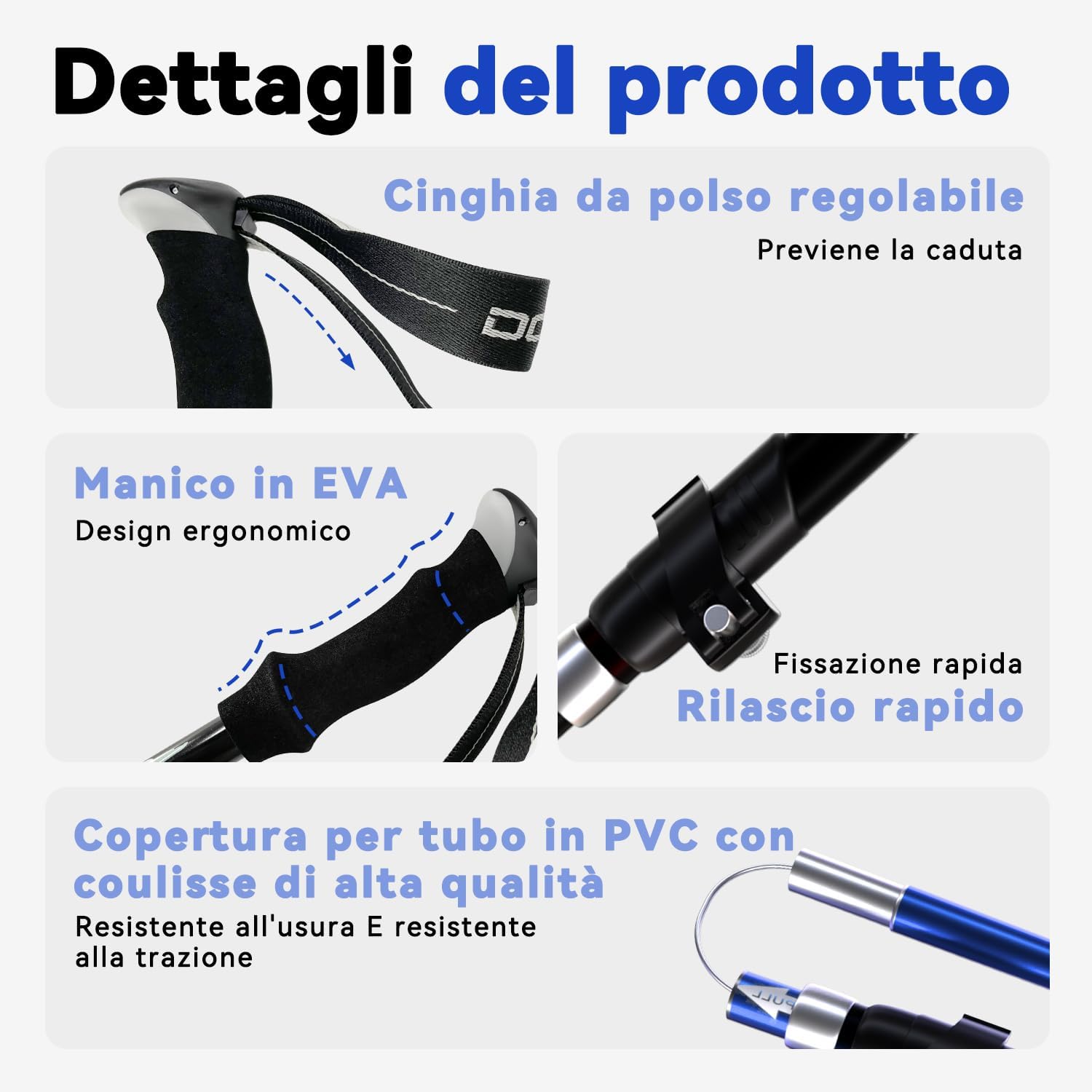 Dobests Bastoni da Trekking Pieghevoli Alluminio/Carbonio - immagine 5