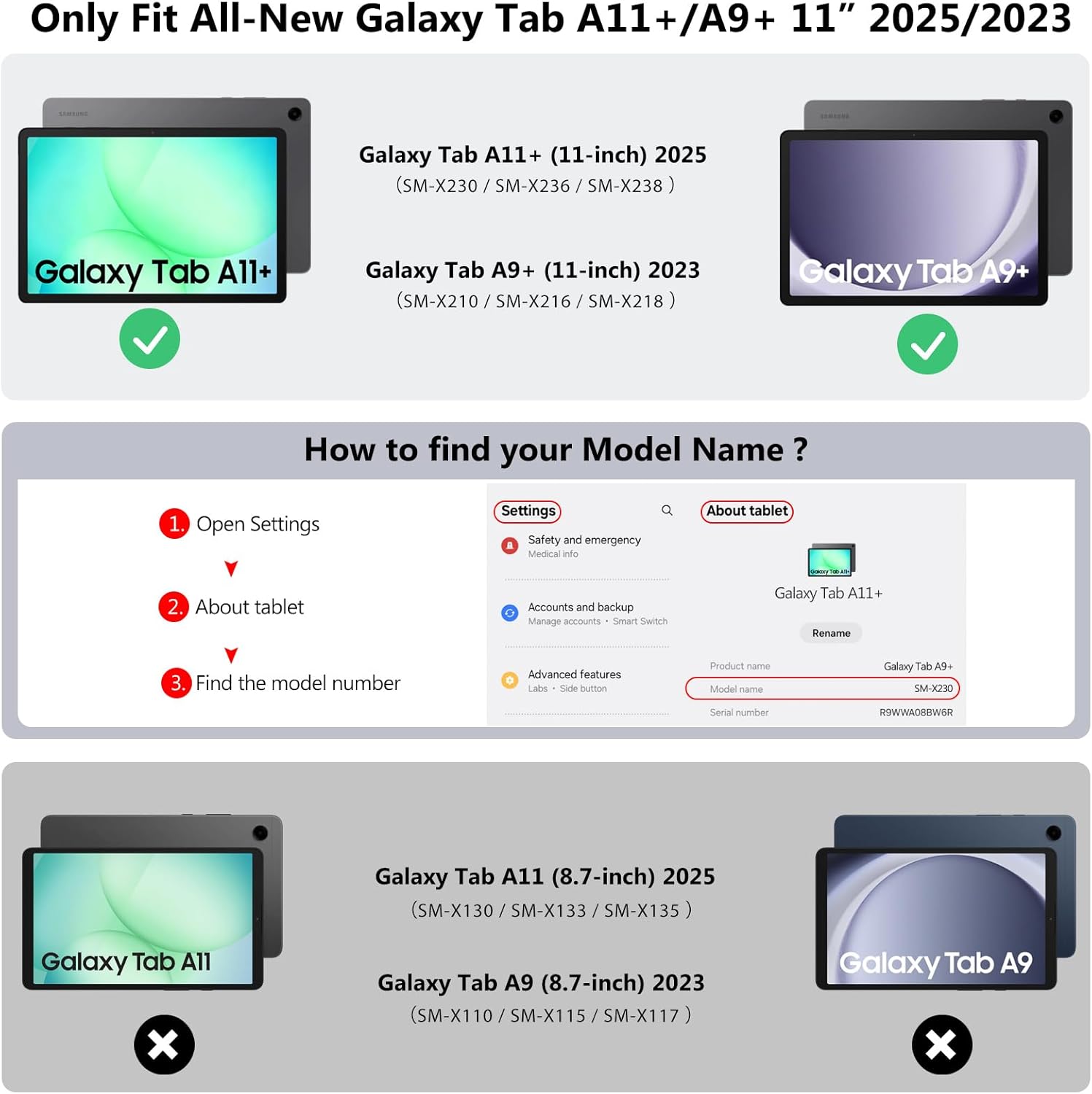 Timovo Cover Samsung Galaxy Tab A11+/A9+ 11 Pollici - Nero - immagine 2