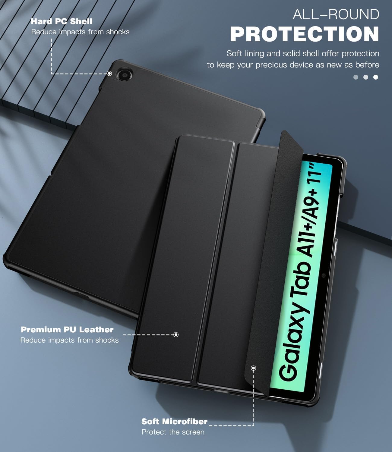 Timovo Cover Samsung Galaxy Tab A11+/A9+ 11 Pollici - Nero - immagine 6