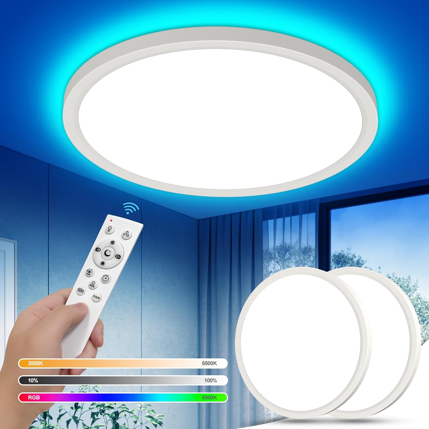 Yilaie Plafoniera LED Soffitto Moderna RGB Ø30cm 24W - immagine 1